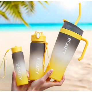 Sárga-fekete ombre 3 az 1-ben vizes palackok