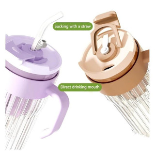 Barna üvegpohár szűrővel és szívószállal - 550 ml