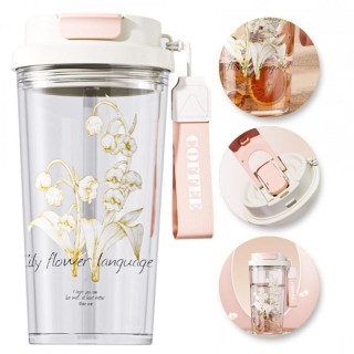 Pohár szívószállal és szájrésszel - 550 ml