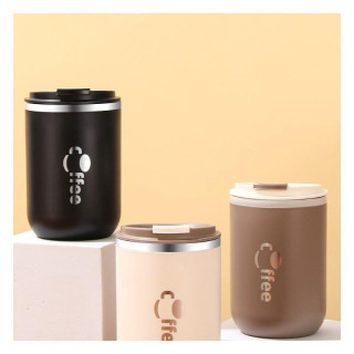 Termosz bögre szívószállal - 500 ml krémszínű