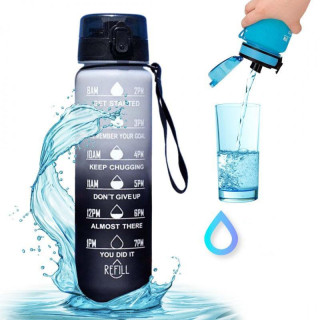 Szürke-fekete ombre palack motivációs skálával