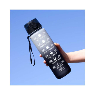 Szürke-fekete ombre palack motivációs skálával