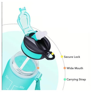 Zöld-rózsaszín ombre palack motivációs skálával