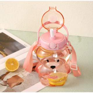 Rózsaszín-lila vizes palack füllel - 1000 ml