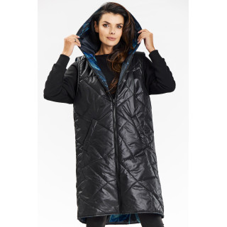 Sötétkék kifordítható női mellény