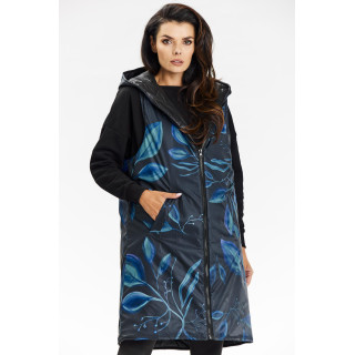 Sötétkék kifordítható női mellény