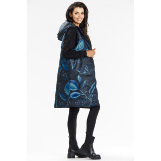 Sötétkék kifordítható női mellény