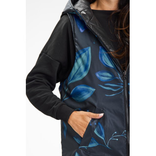 Sötétkék kifordítható női mellény