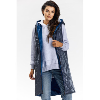 Sötétkék kifordítható női mellény