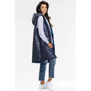 Sötétkék kifordítható női mellény