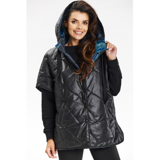 Női sötétkék kimonó mellény