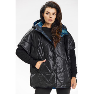 Női sötétkék kimonó mellény