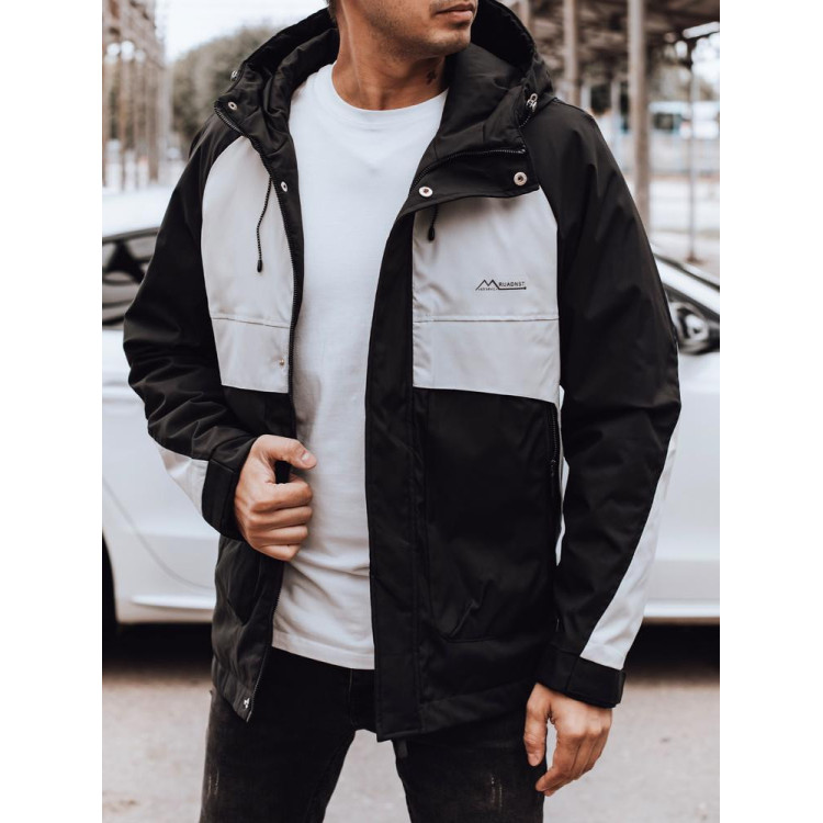 Férfi átmeneti kabát fekete és szürke színben TX4916