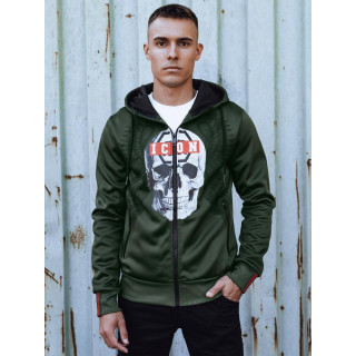 Férfi zöld pulóver koponyával BX5838