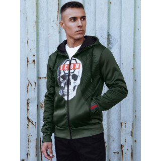 Férfi zöld pulóver koponyával BX5838