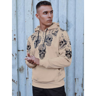 Férfi bézs pulóver koponyákkal BX5842