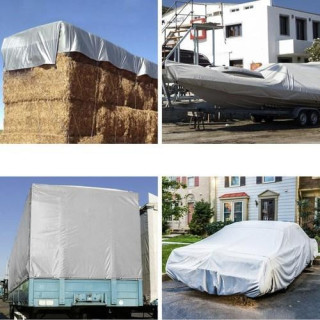 Tömör ezüst ponyva 4x5 m