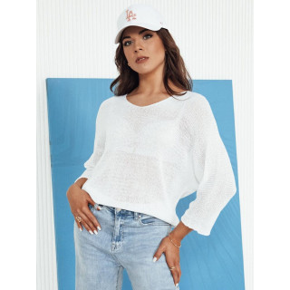 Áttört női pulóver fehér színben MY2333