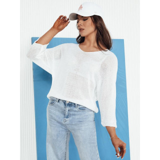 Áttört női pulóver fehér színben MY2333
