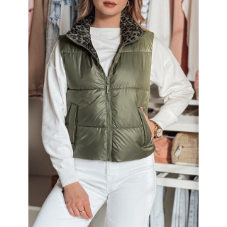 Kifordítható női mellény zöld színben TY4824