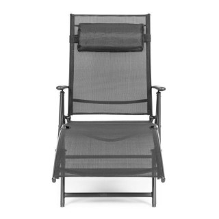 Szürke kerti nyugágy állítható háttámlával