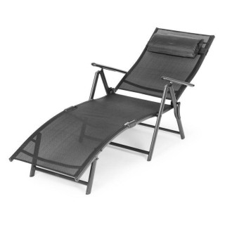 Szürke kerti nyugágy állítható háttámlával