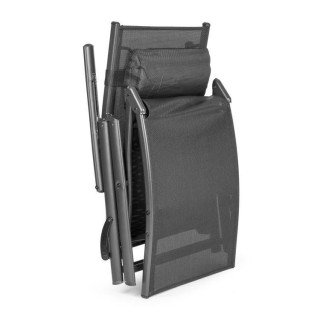 Szürke kerti nyugágy állítható háttámlával