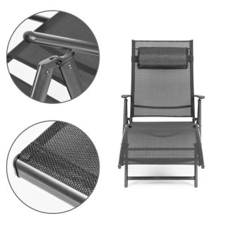 Szürke kerti nyugágy állítható háttámlával