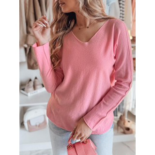 Hosszú rózsaszín női pulóver MY2444