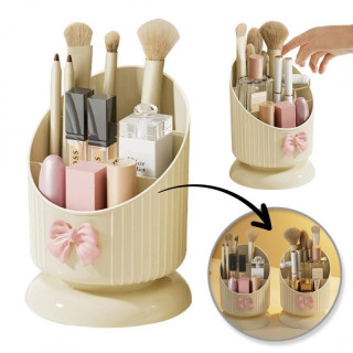 Krémes ecset rendszerező rózsaszín masnival