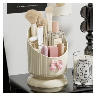 Krémes ecset rendszerező rózsaszín masnival