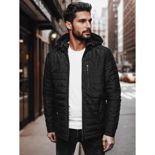 Férfi fekete steppelt kabát TX4998