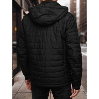 Férfi fekete steppelt kabát TX4998