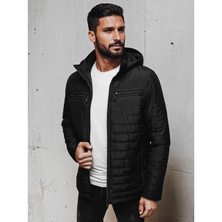 Férfi steppelt kabát, fekete TX5009 színű