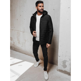 Férfi steppelt kabát, fekete TX5009 színű