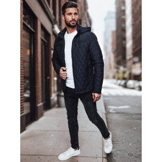 Férfi sötétkék steppelt kabát TX4988