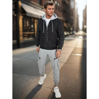 Férfi fekete bomber dzseki TX5021