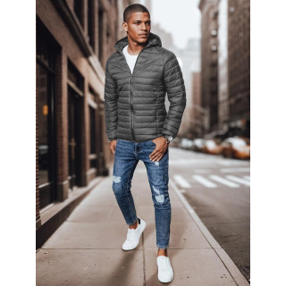 Férfi sötétszürke steppelt kabát TX4422