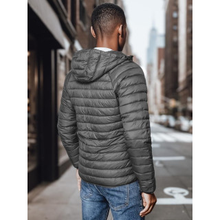 Férfi sötétszürke steppelt kabát TX4422