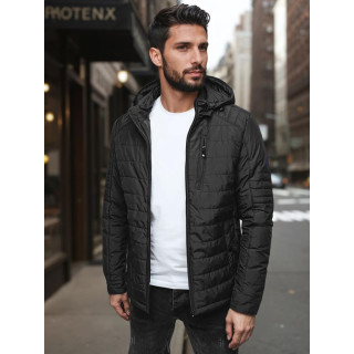 Fekete férfi steppelt kabát TX5003