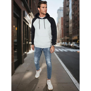 Férfi világosszürke pulóver BX5894 zsebbel