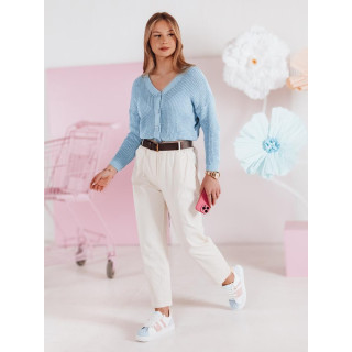 Női gombos pulóver kék színben MY2461