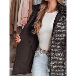 Kifordítható fekete női kabát TY4848