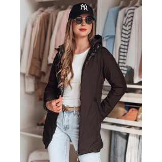 Kifordítható fekete női kabát TY4848