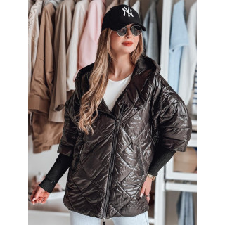 Női fekete túlméretezett kabát TY4855