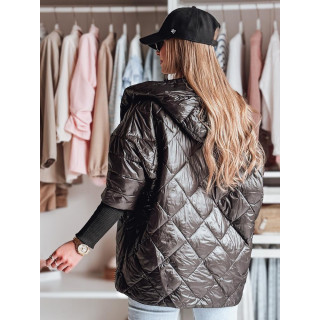 Női fekete túlméretezett kabát TY4855