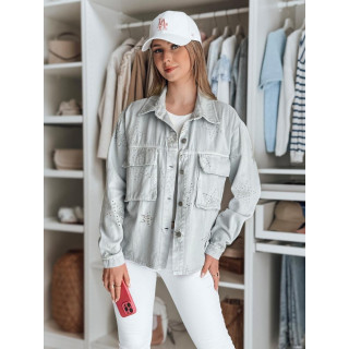 Női világosszürke kabát csillagokkal TY4845