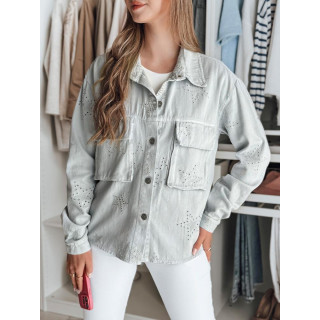 Női világosszürke kabát csillagokkal TY4845