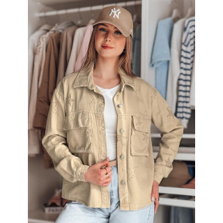 Barna női kabát csillagokkal TY4847