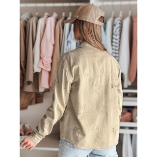 Barna női kabát csillagokkal TY4847